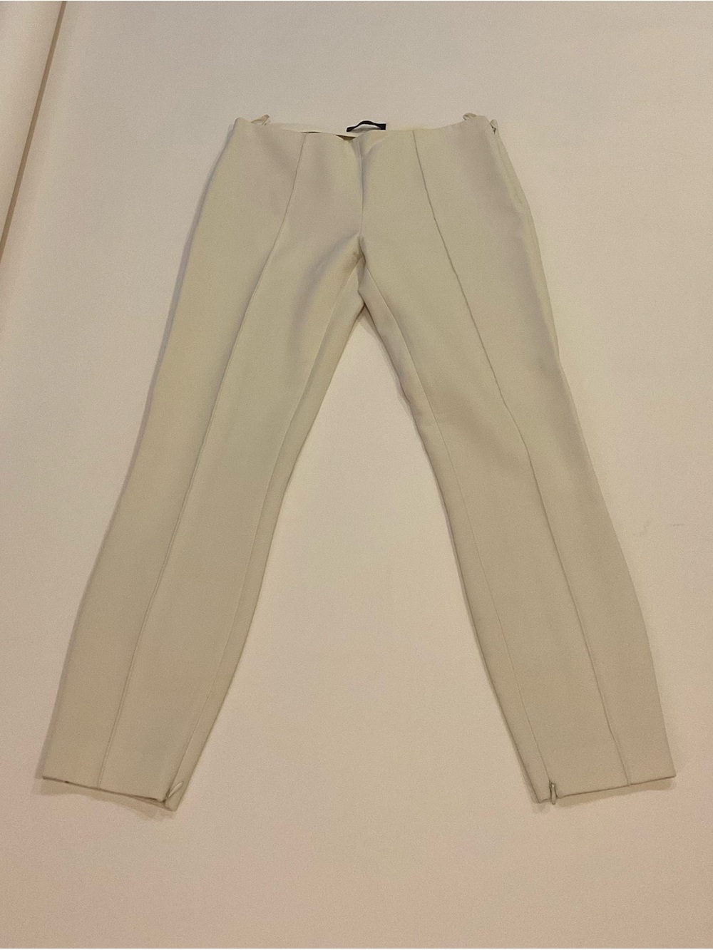 The Row Cream Slim Tailored Dress Pants